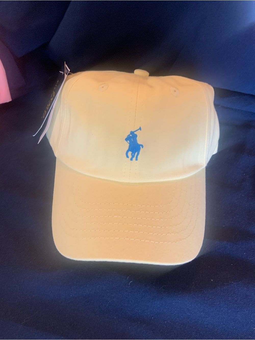 Ralph Lauren Yellow Baseball Cap with Blue Pony